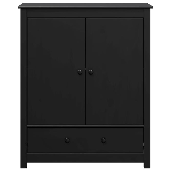 Credenza Nera 83x41,5x100 cm in Legno Massello di Pino 823518