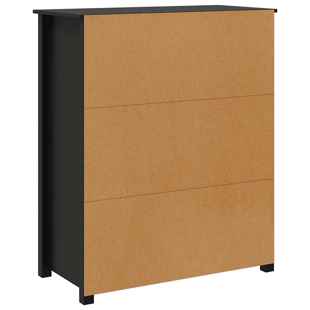 Credenza Nera 83x41,5x100 cm in Legno Massello di Pino 823518