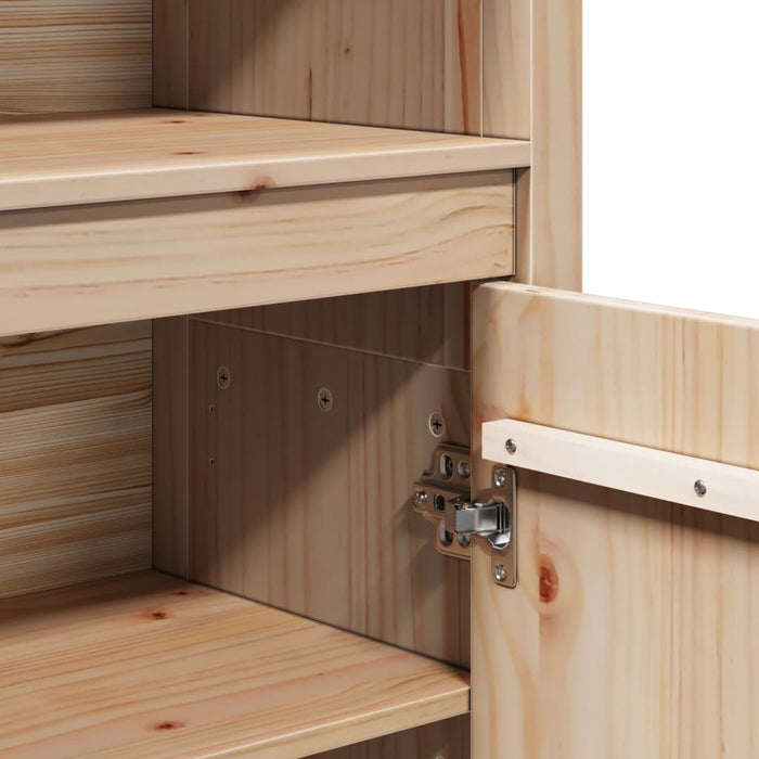 Credenza-Buffet-Armadio da cucina 80x35x154 cm in Legno Massello di Pino