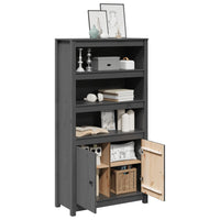 Credenza Grigio 80x35x154 cm in Legno Massello di Pino 823521