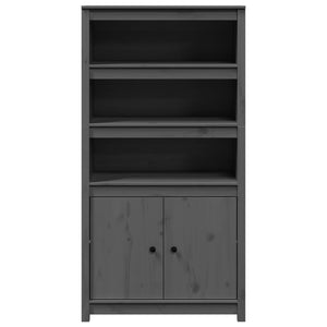 Credenza Grigio 80x35x154 cm in Legno Massello di Pino 823521