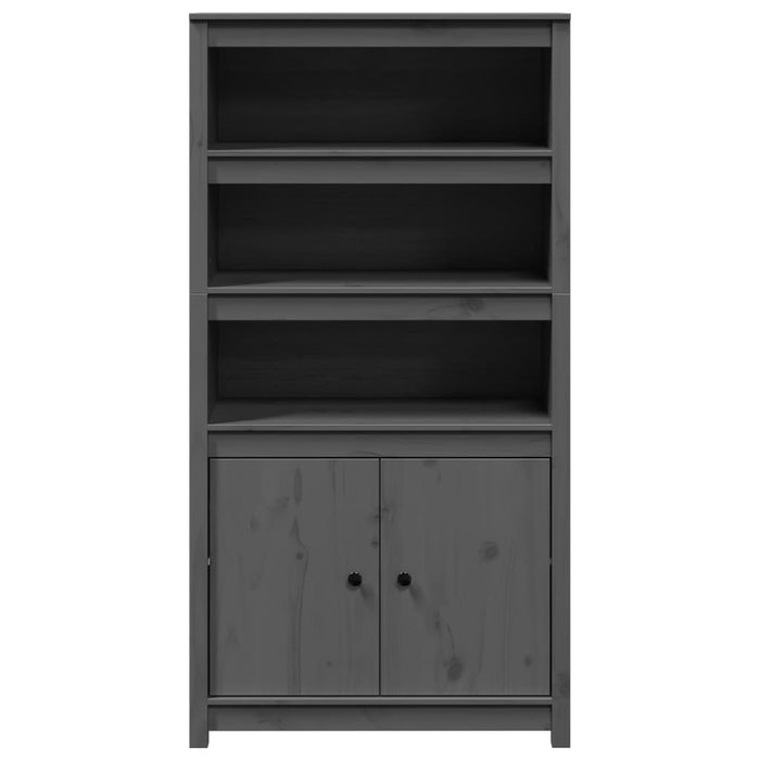 Credenza Grigio 80x35x154 cm in Legno Massello di Pino 823521