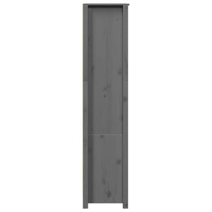 Credenza Grigio 80x35x154 cm in Legno Massello di Pino 823521