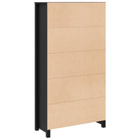 Credenza Nera 80x35x154 cm in Legno Massello di Pino 823523