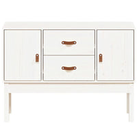 Credenza Bianca 110x40x78 cm in Legno Massello di Pino 823525
