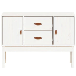 Credenza Bianca 110x40x78 cm in Legno Massello di Pino 823525