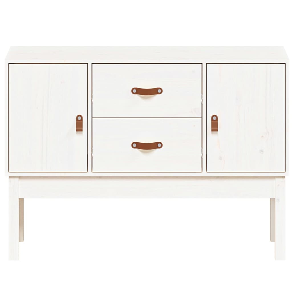 Credenza-Buffet-Armadio da cucina Bianca 110x40x78 cm in Legno Massello di Pino