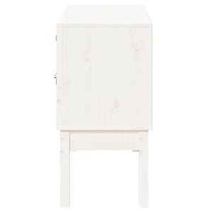 Credenza Bianca 110x40x78 cm in Legno Massello di Pino 823525