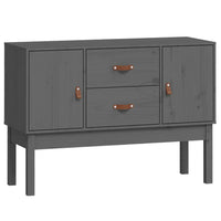 Credenza Grigia 110x40x78 cm in Legno Massello di Pino 823526
