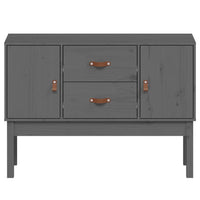 Credenza Grigia 110x40x78 cm in Legno Massello di Pino 823526