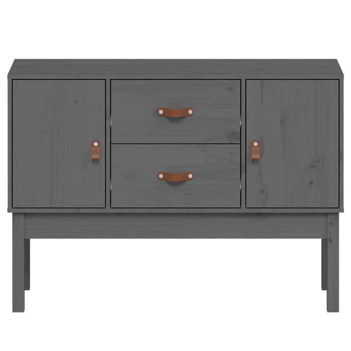 Credenza Grigia 110x40x78 cm in Legno Massello di Pino 823526