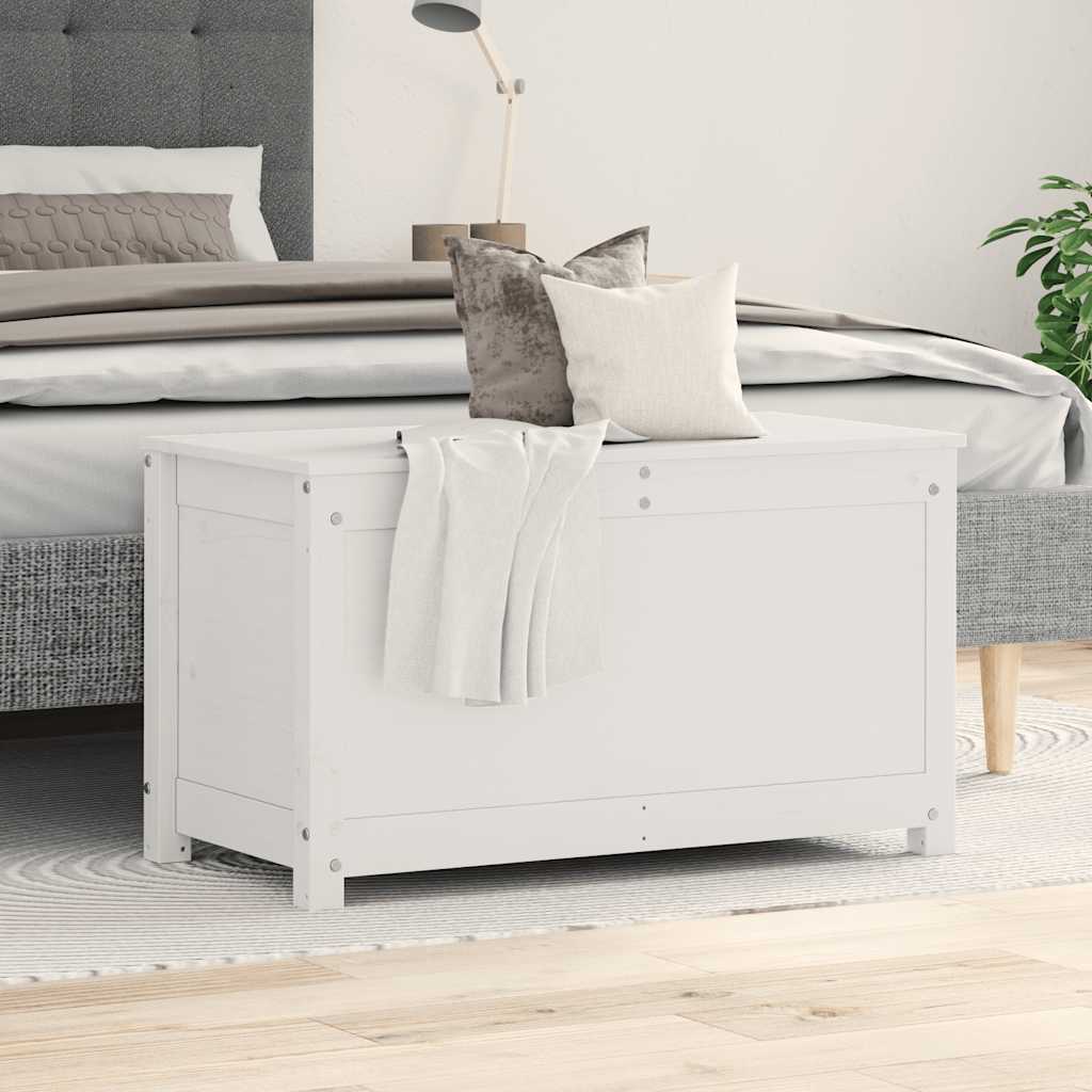 Contenitore Portaoggetti Bianco 80x40x45,5cm Massello di Pinocod mxl 97305