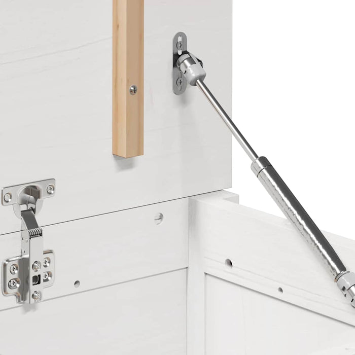 Contenitore Portaoggetti Bianco 80x40x45,5cm Massello di Pino 823535