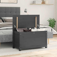 Contenitore Portaoggetti Grigio 80x40x45,5cm Massello di Pino cod mxl 71449