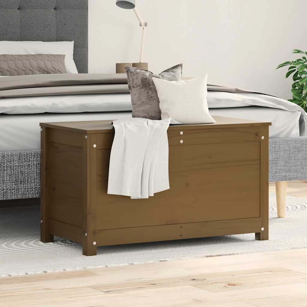 Contenitore Portaoggetti Miele 80x40x45,5cm Legno Massello Pino cod mxl 62559