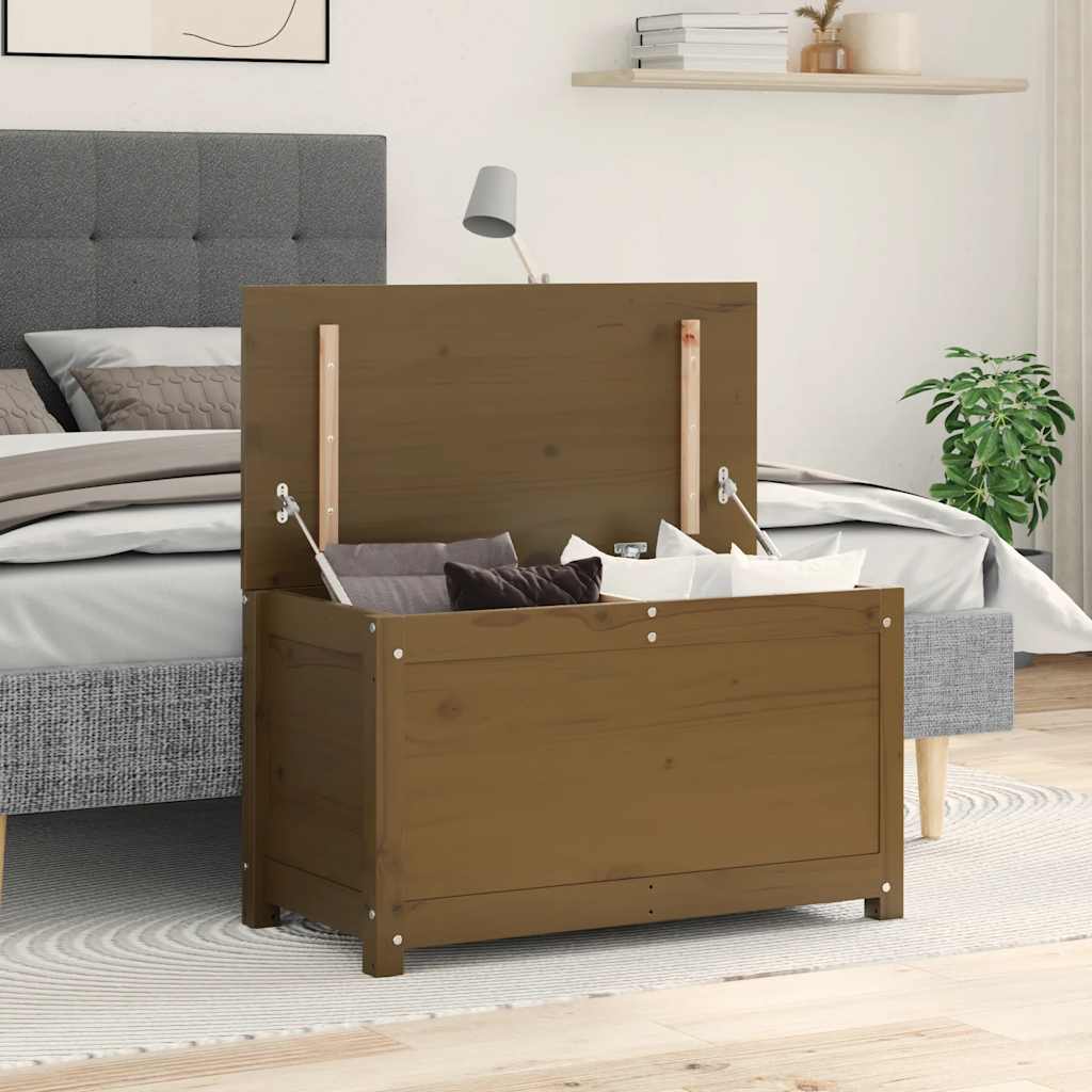 Contenitore Portaoggetti Miele 80x40x45,5cm Legno Massello Pino cod mxl 62559