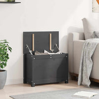 Contenitore Portaoggetti Grigio 60x32x45,5cm Massello di Pino 823546