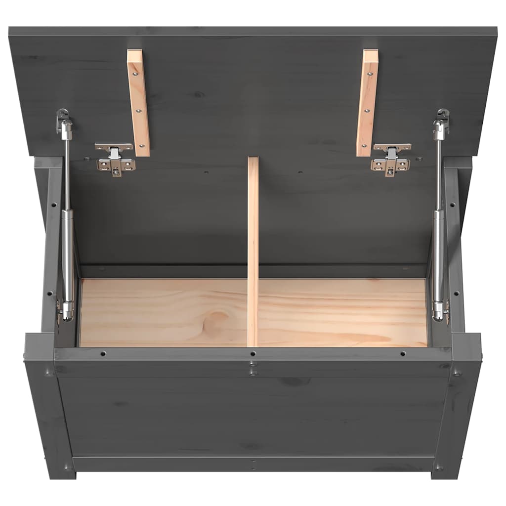 Contenitore Portaoggetti Grigio 60x32x45,5cm Massello di Pino 823546