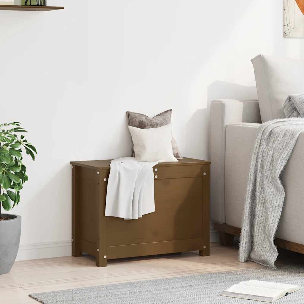 Contenitore Portaoggetti Miele 60x32x45,5cm Legno Massello Pino cod mxl 62565