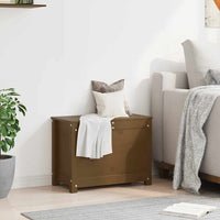 Contenitore Portaoggetti Ambra 60x32x45,5cm Legno Massello Pino 823547