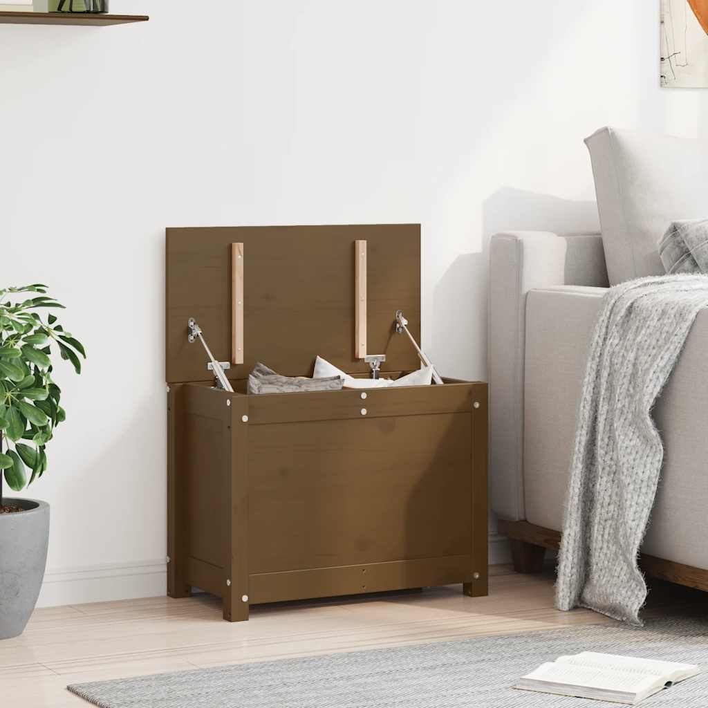 Contenitore Portaoggetti Ambra 60x32x45,5cm Legno Massello Pino 823547