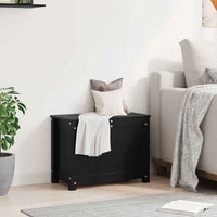 Contenitore Portaoggetti Nero 60x32x45,5cm Legno Massello Pino cod mxl 68721