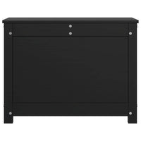 Contenitore Portaoggetti Nero 60x32x45,5cm Legno Massello Pino cod mxl 68721