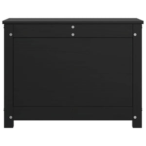 Contenitore Portaoggetti Nero 60x32x45,5cm Legno Massello Pino cod mxl 68721