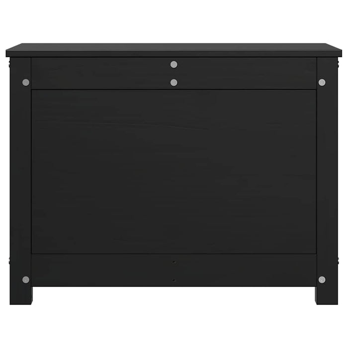 Contenitore Portaoggetti Nero 60x32x45,5cm Legno Massello Pino cod mxl 68721