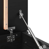 Contenitore Portaoggetti Nero 60x32x45,5cm Legno Massello Pino cod mxl 68721