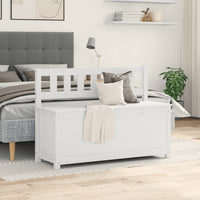 Panca Bianca 110x41x76,5 cm in Legno Massello di Pino 823555