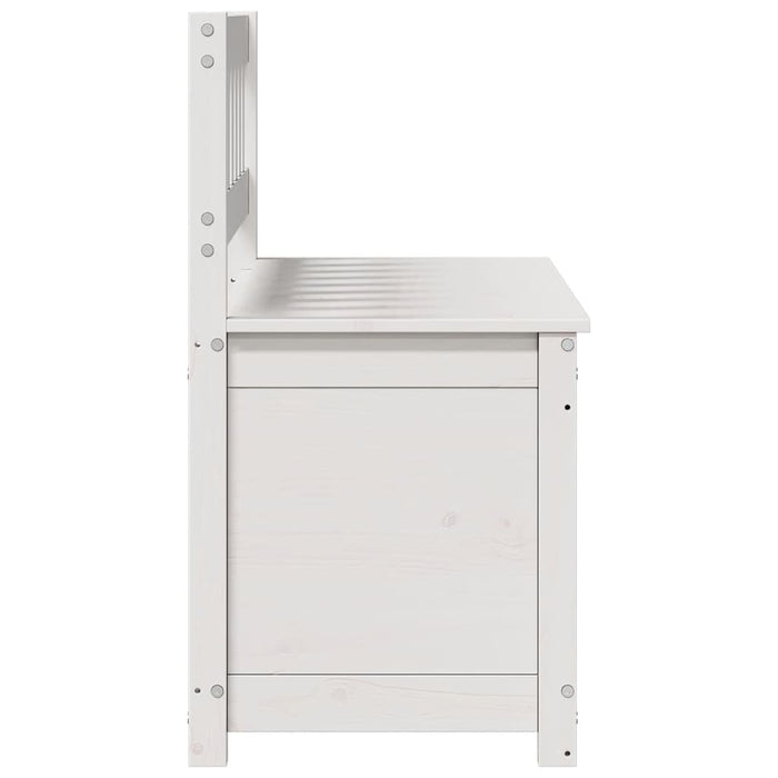 Panca Bianca 110x41x76,5 cm in Legno Massello di Pino 823555