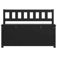 Panca Nera 110x41x76,5 cm in Legno Massello di Pino 823558