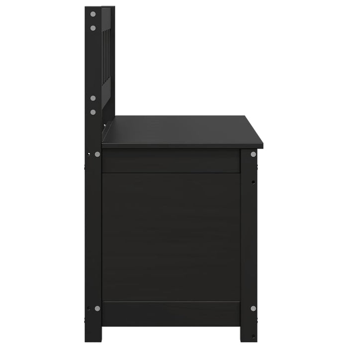 Panca Nera 110x41x76,5 cm in Legno Massello di Pino 823558