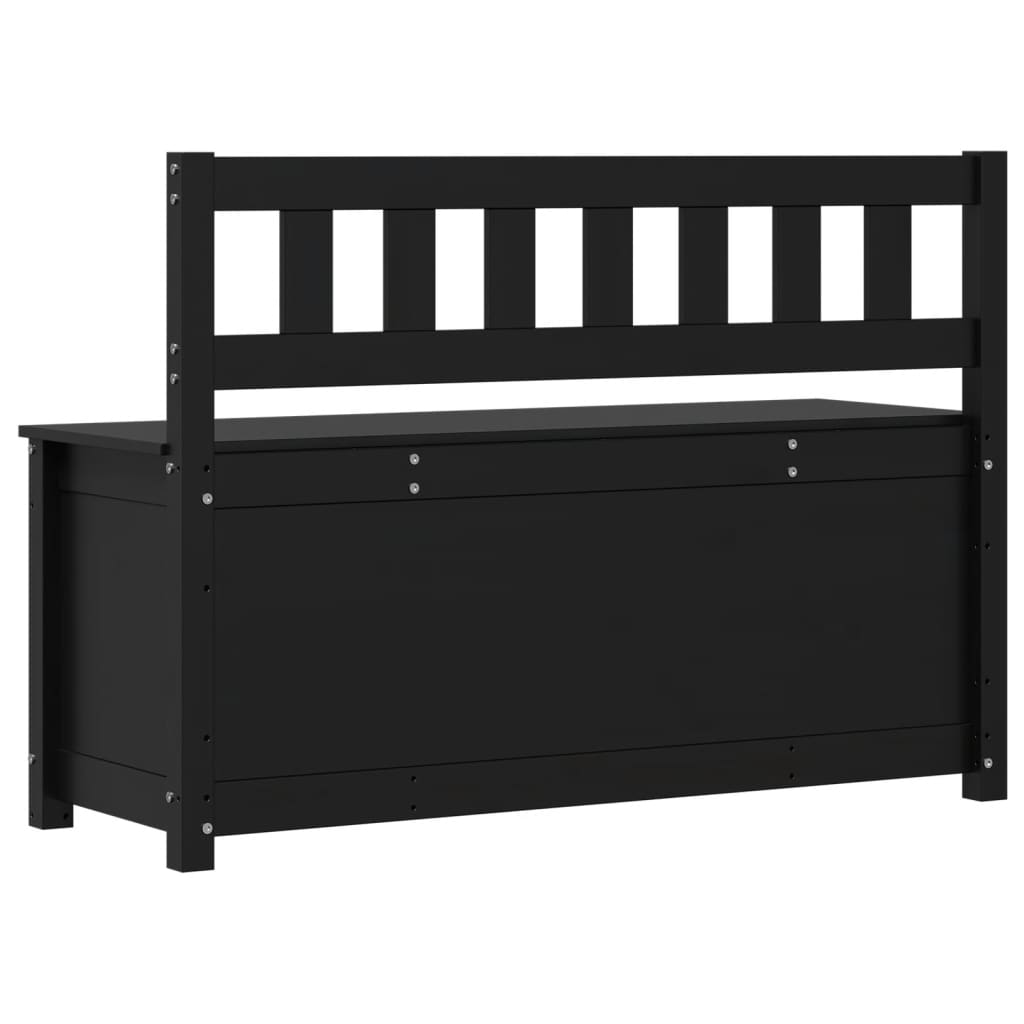 Panca Nera 110x41x76,5 cm in Legno Massello di Pino 823558