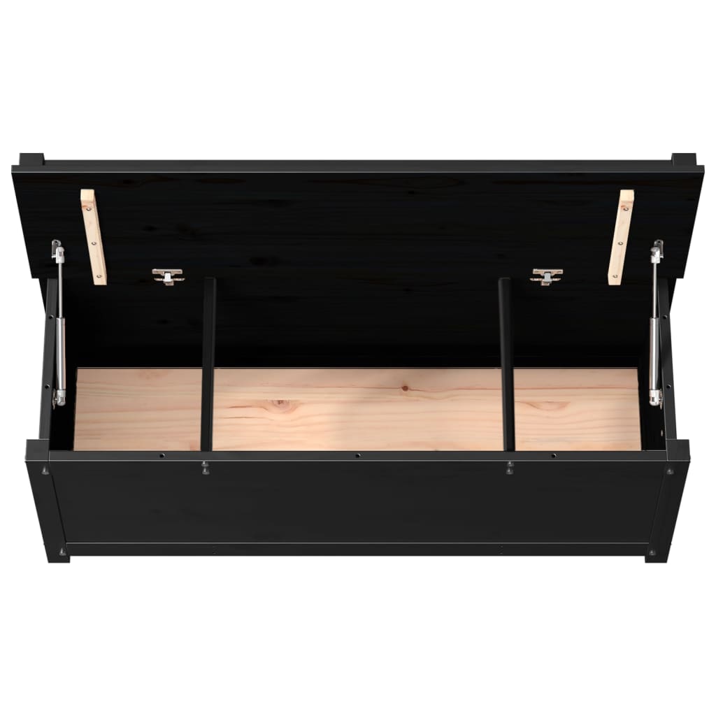 Panca Nera 110x41x76,5 cm in Legno Massello di Pino 823558