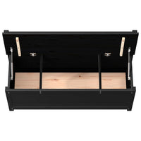 Panca Nera 110x41x76,5 cm in Legno Massello di Pino 823558