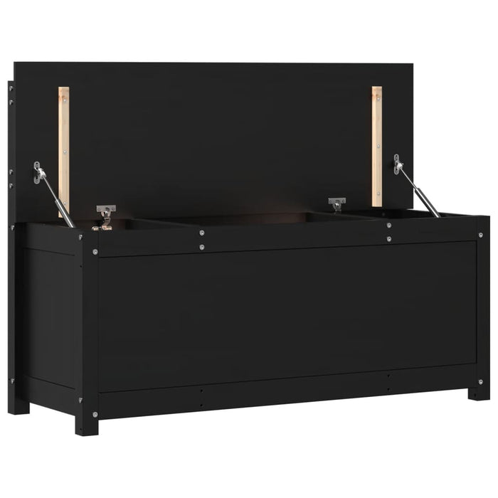 Panca Nera 110x41x76,5 cm in Legno Massello di Pino 823558