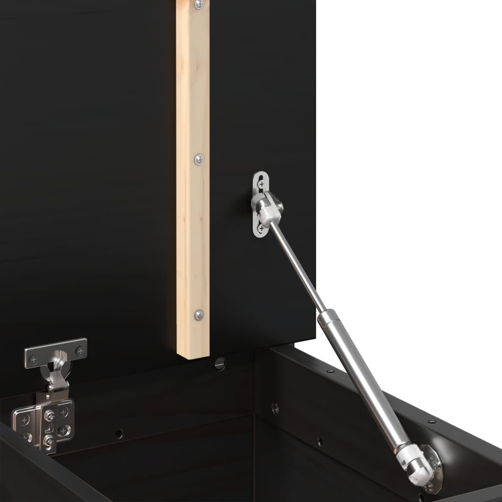 Panca Nera 110x41x76,5 cm in Legno Massello di Pino 823558