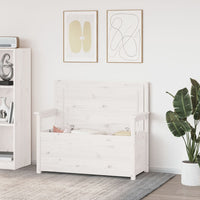 Panca Bianca 112,5x51,5x96,5 cm in Legno Massello di Pino cod mxl 63598