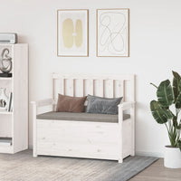 Panca Bianca 112,5x51,5x96,5 cm in Legno Massello di Pino cod mxl 63598