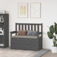 Panca Grigio 112,5x51,5x96,5 cm in Legno Massello di Pino 823561