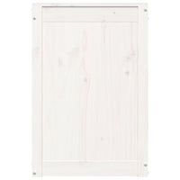 Contenitore per Bucato Bianco 44x44x66 cm Legno Massello Pino 823565