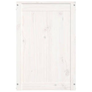 Contenitore per Bucato Bianco 44x44x66 cm Legno Massello Pino
