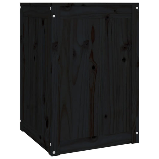 Portabiancheria nero 44 x 44 x 66 cm in legno massello di pino 02_0006187