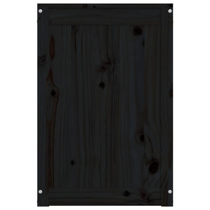 Contenitore per Bucato Nero 44x44x66 cm Legno Massello Pino