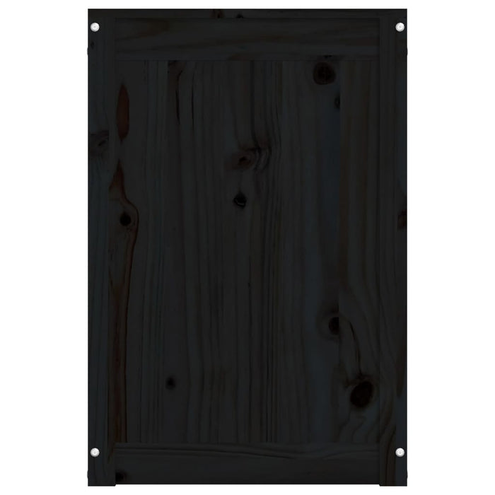 Contenitore per Bucato Nero 88,5x44x66 cm Legno Massello Pino 823573