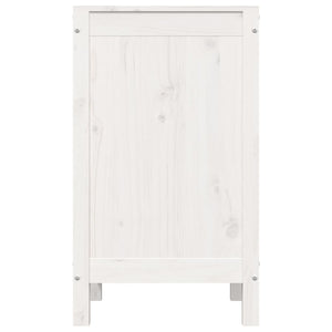 Contenitore per Bucato Bianco 44x44x76 cm Legno Massello Pino 823575