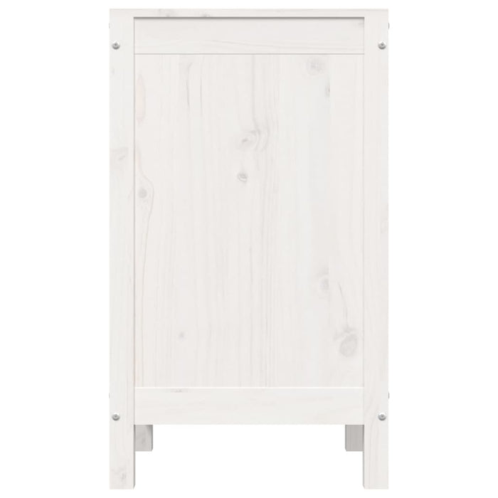 Contenitore per Bucato Bianco 44x44x76 cm Legno Massello Pino 823575