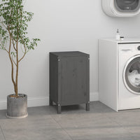 Contenitore per Bucato Grigio 44x44x76 cm Legno Massello Pino 823576